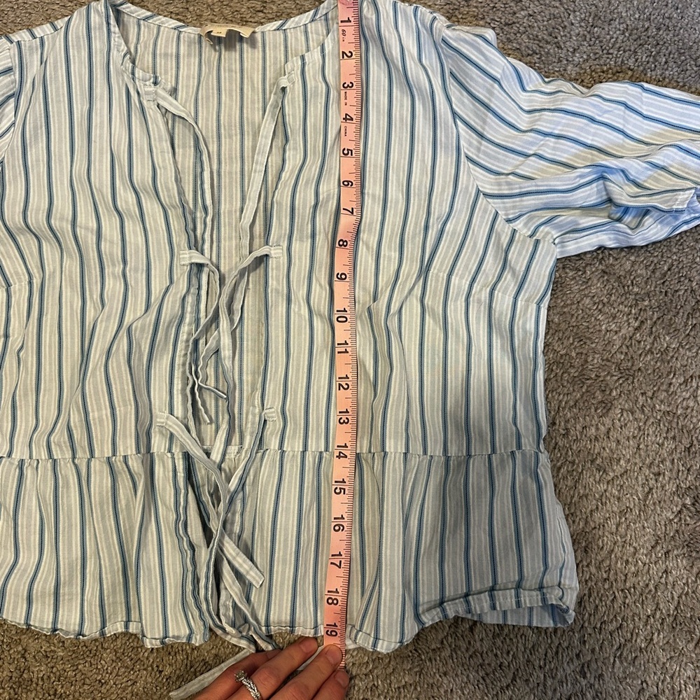 Sezane Blue and White Striped Blouse - Picture 7 of 8